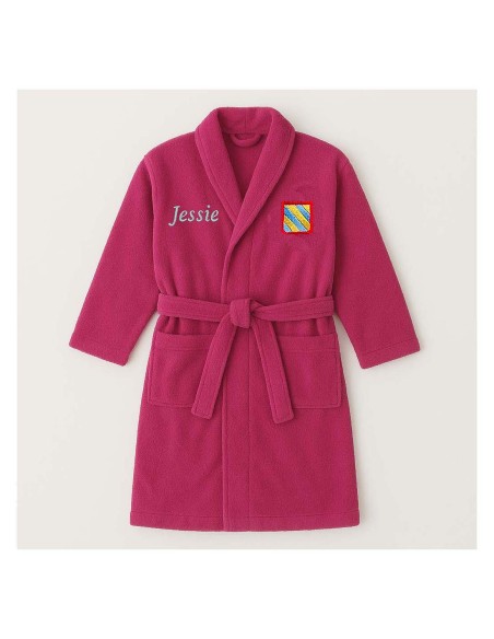 Peignoir brodé enfant personnalisé devant et  motif Bourgogne