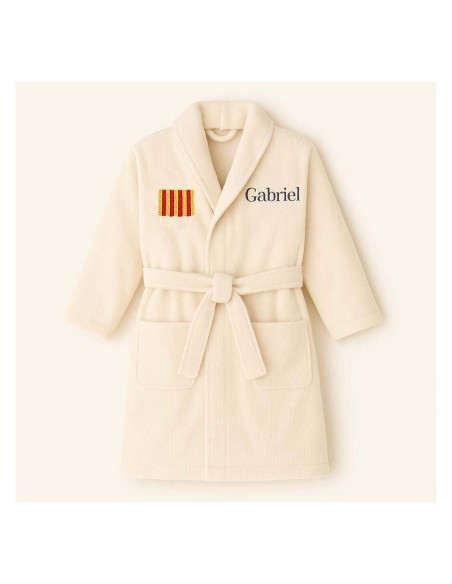 Peignoir brodé enfant personnalisé devant et  motif Provence