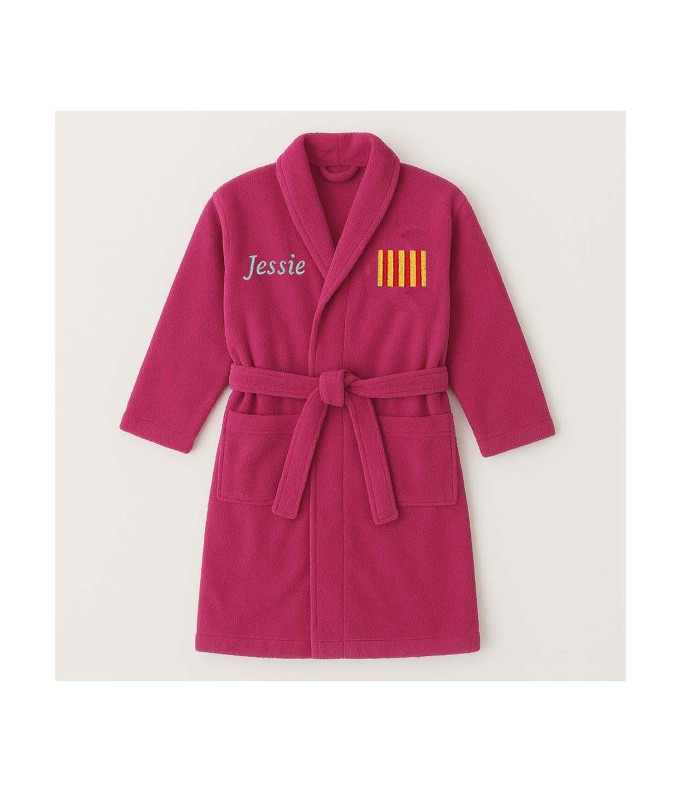 Peignoir brodé enfant personnalisé devant et...