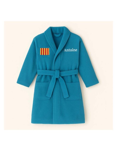Peignoir brodé enfant personnalisé devant et  motif Provence