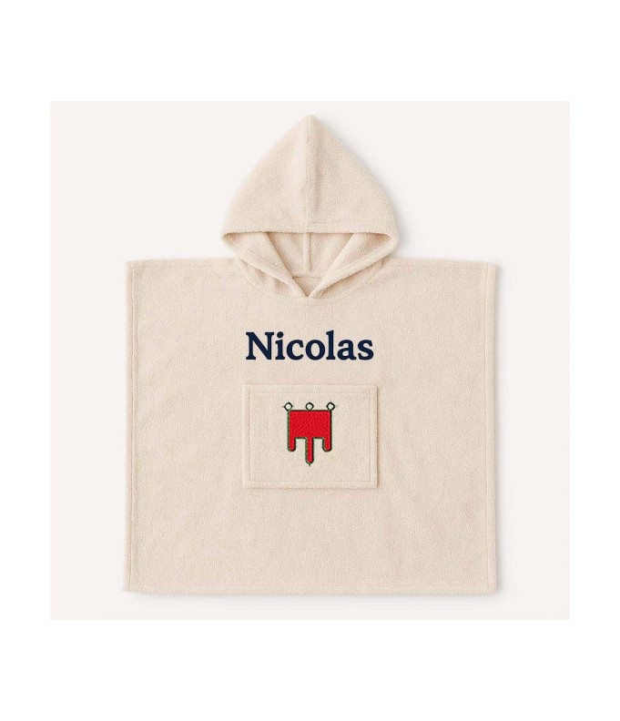 Poncho personnalisé avec motif Auvergne