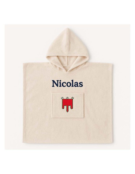 Poncho personnalisé avec motif Auvergne