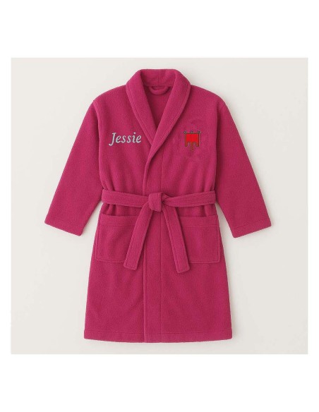 Peignoir brodé enfant personnalisé devant et  motif Auvergne